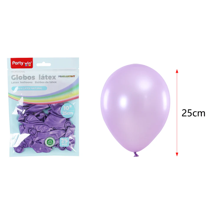 Globos Perlados Morado Claro 25Cm 1.5G 25 Unidades 1
