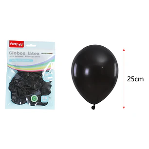 Globos Perlados Negro 25Cm 1.5G 25 Unidades