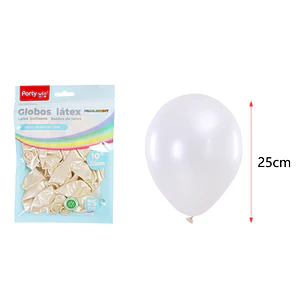 Globos Perlados Blanco 25Cm 1.5G 25 Unidades