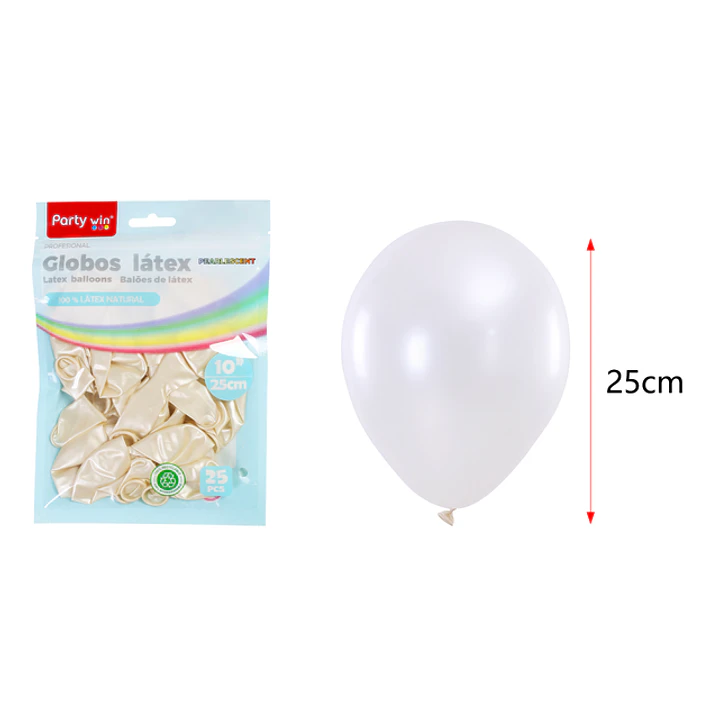 Globos Perlados Blanco 25Cm 1.5G 25 Unidades 1