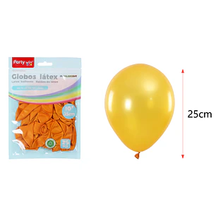 Globos Perlados Dorado 25Cm 1.5G 25 Unidades
