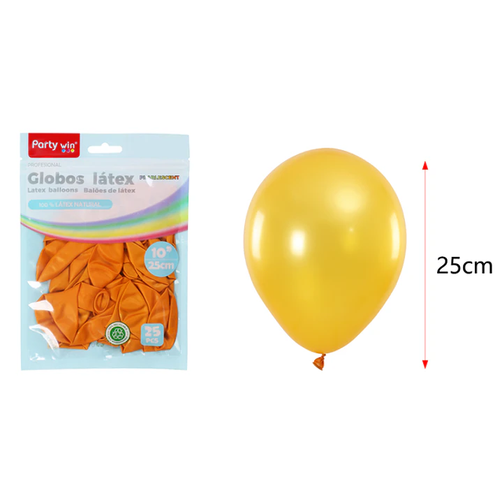 Globos Perlados Dorado 25Cm 1.5G 25 Unidades 1