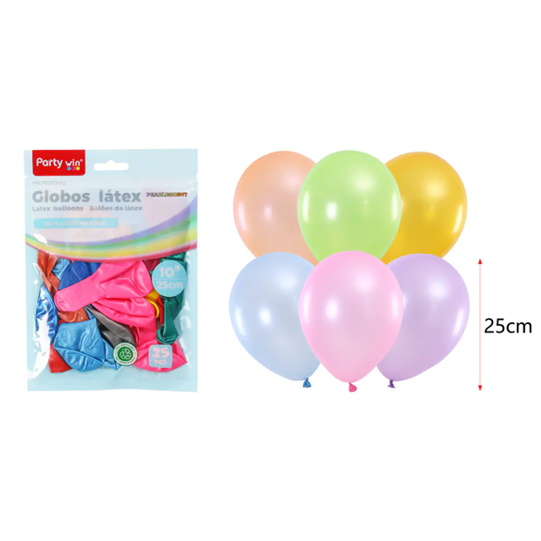 Globos Perlados Surtidos 25Cm 1.5G 25 Unidades 1