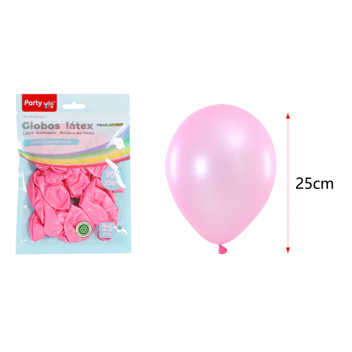 Globos Perlados Rosado 25Cm 1.5G 25 Unidades 1