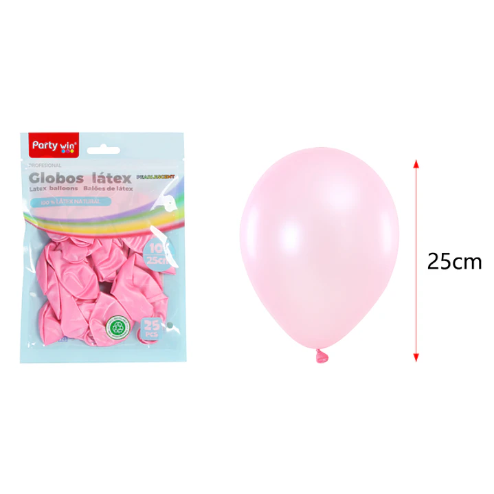 Globos Perlados Rosado Claro 25Cm 1.5G 25 Unidades 1