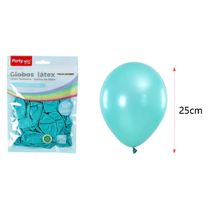 Globos Perlados Azul Tiffany 25Cm 1.5G 25 Unidades