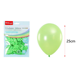 Globos Perlados Verde Pastel 25Cm 1.5G 25 Unidades