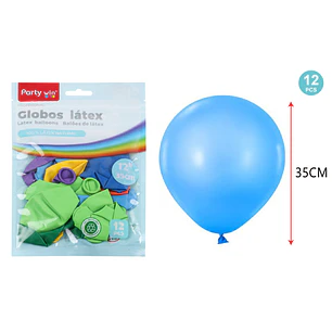 Globos Mate Surtidos 35Cm 2.8G 12 Unidades