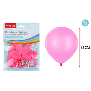 Globos Mate Rosado 35Cm 2.8G 12 Unidades
