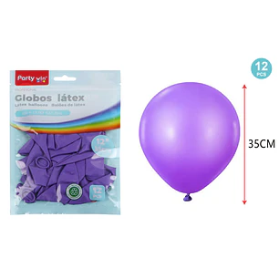 Globos Mate Morado 35Cm 2.8G 12 Unidades