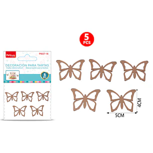 Adorno Para Torta Mariposa Piel 5 Unidades