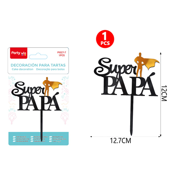 Adorno Para Torta Super Papa 12Cm 1