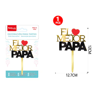 Adorno Para Torta Mejor Papa 12Cm