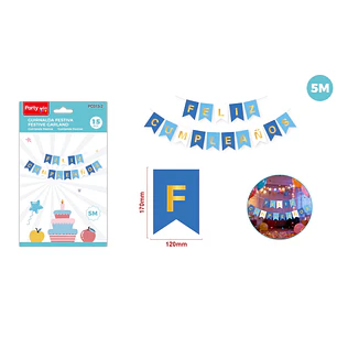 Guirnalda F.Cumple Azul 5M 15 Unidades