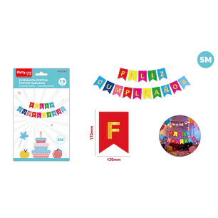 Guirnalda F.Cumple Colores 5M 15 Unidades