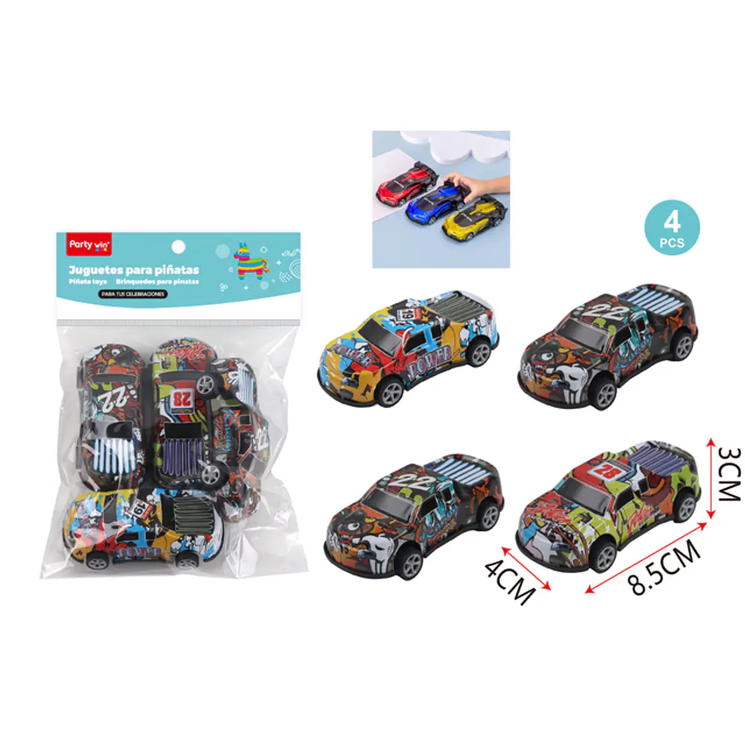 Juguetes Piñata Auto 4 Unidades 1