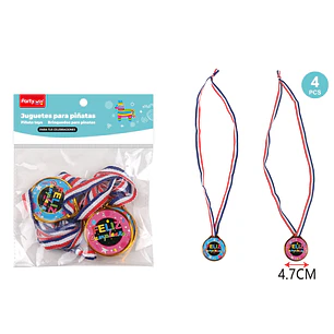 Xjuguetes Piñata Medallas Cumpleaños 4 Unidades