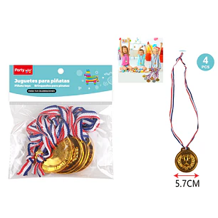 Juguetes Piñata Medallas 4 Unidades