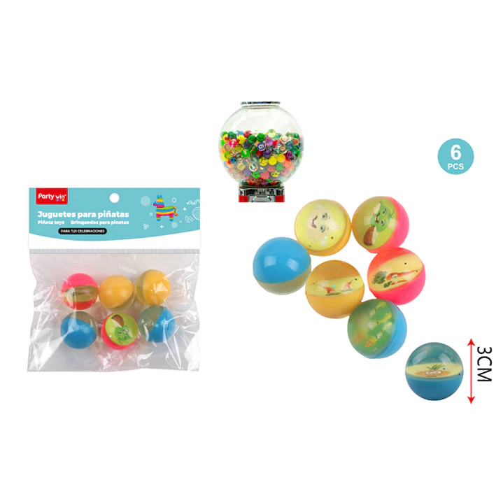 Jugutes Piñata Pelotas 6 Unidades 1
