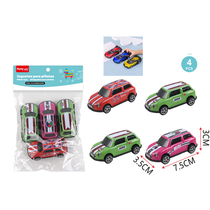 Juguetes Piñata Auto 4 Unidades 1