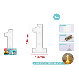 Luz Led Numero 1 22Cm