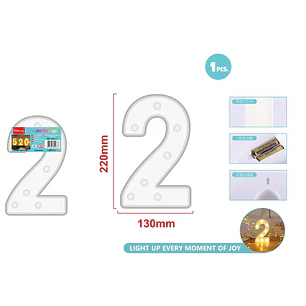 Luz Led Numero 2 22Cm