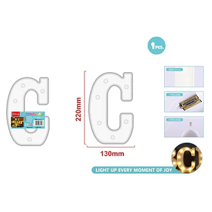 Luz Led Letra C 22Cm