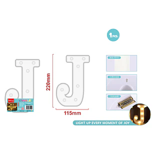 Luz Led Letra J 22Cm