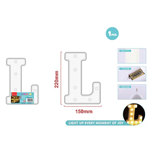 Luz Led Letra L 22Cm
