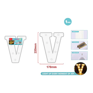 Luz Led Letra V 22Cm
