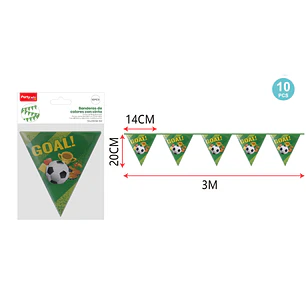 Guirnalda Bandera Futbol 3M 10 Unidades