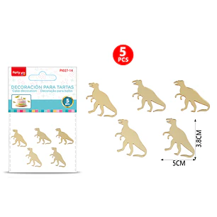 Adorno Para Torta Dinosaurio Amarillo 5 Unidades