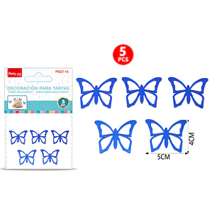 Adorno Para Torta Mariposa Azul 5 Unidades