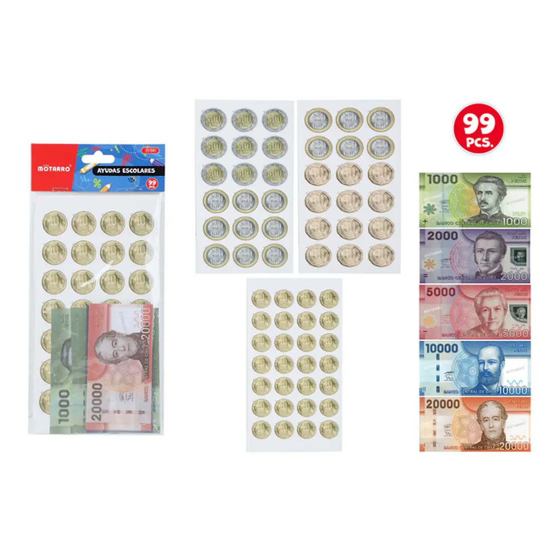 Set De Pesos Chileno Educativo 99 Unidades 1