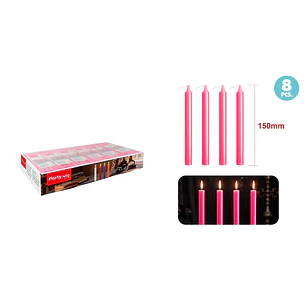 Velas Aromatica Rosado 14Cm 14G 8 Unidades