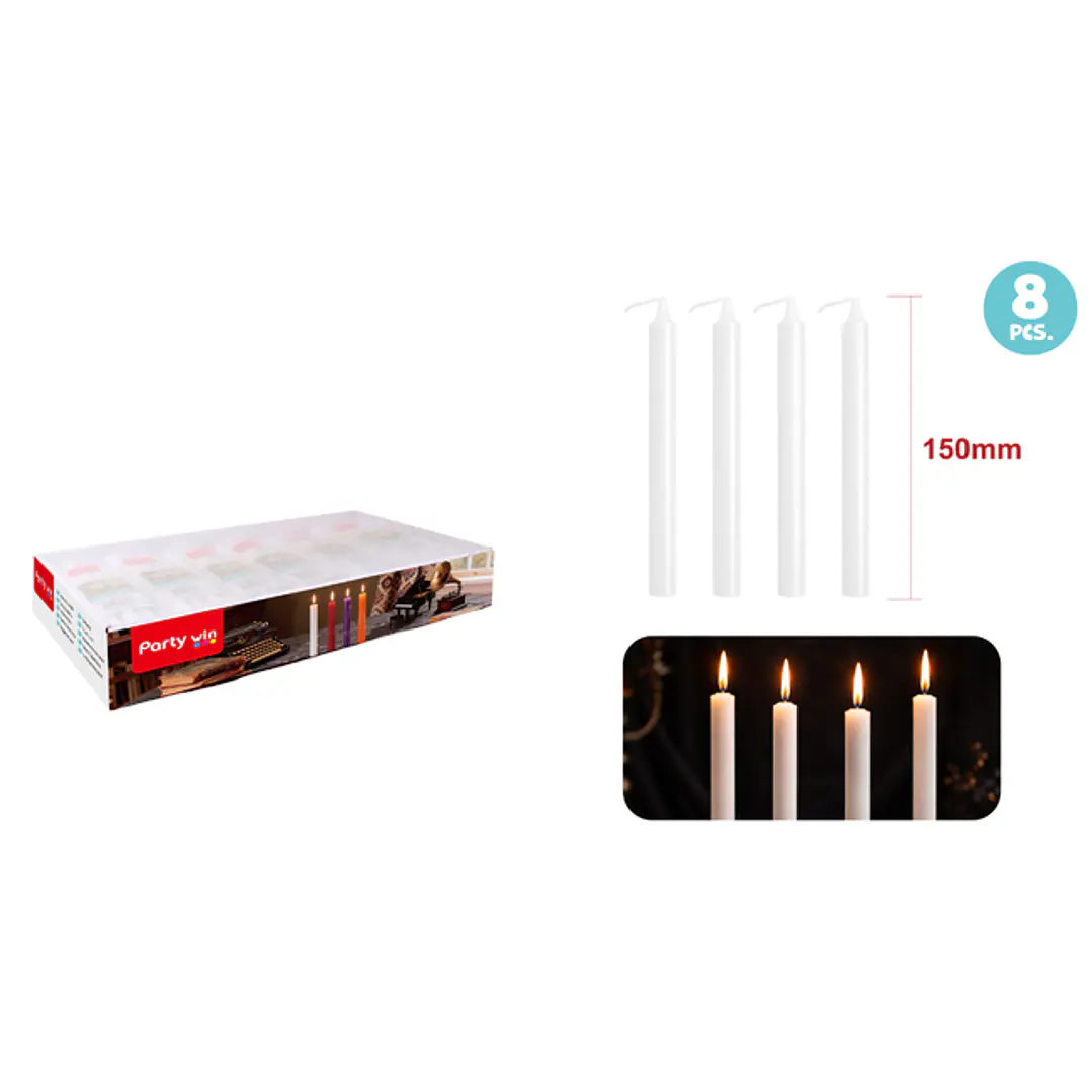Velas Aromatica Blanco 14Cm 14G 8 Unidades 1