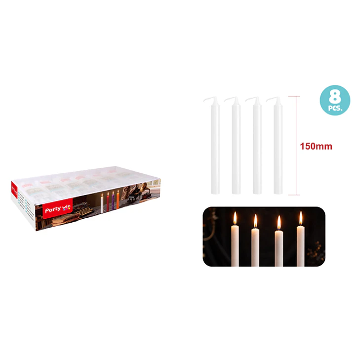 Velas Aromatica Blanco 14Cm 14G 8 Unidades 1