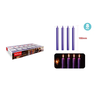 Velas Aromatica Morado 14Cm 14G 8 Unidades