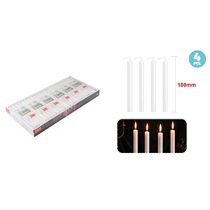 Velas Aromatica Blanco 18Cm 32G 4 Unidades