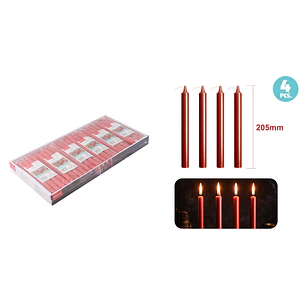 Velas Aromatica Rojo 19Cm 40G 4 Unidades