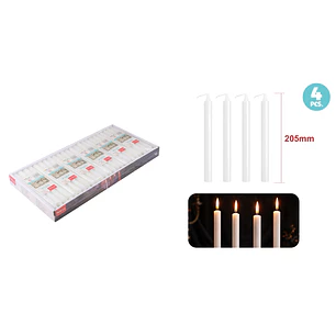 Velas Aromatica Blanco 19Cm 40G 4 Unidades