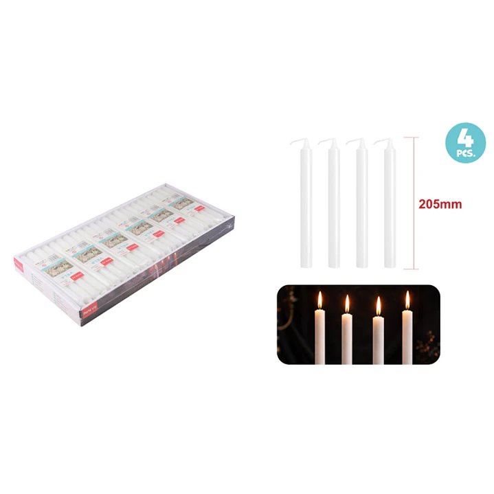 Velas Aromatica Blanco 19Cm 40G 4 Unidades 1