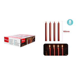Velas Aromatica Rojo 20Cm 25G 8 Unidades