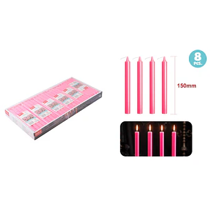 Velas Aromatica Rosado 15Cm 14G 8 Unidades