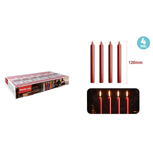 Velas Aromatica Rojo 12Cm 12G 4 Unidades