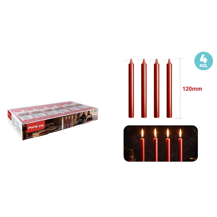 Velas Aromatica Rojo 12Cm 12G 4 Unidades 1