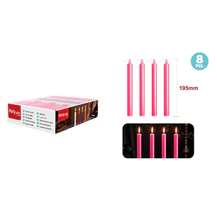 Velas Aromatica Rosado 20Cm 25G 8 Unidades