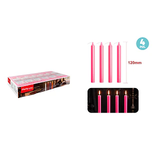 Velas Aromatica Rosado 12Cm 12G 4 Unidades