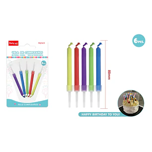 Velas Para Torta Fuego Magico 80Mm 5 Unidades