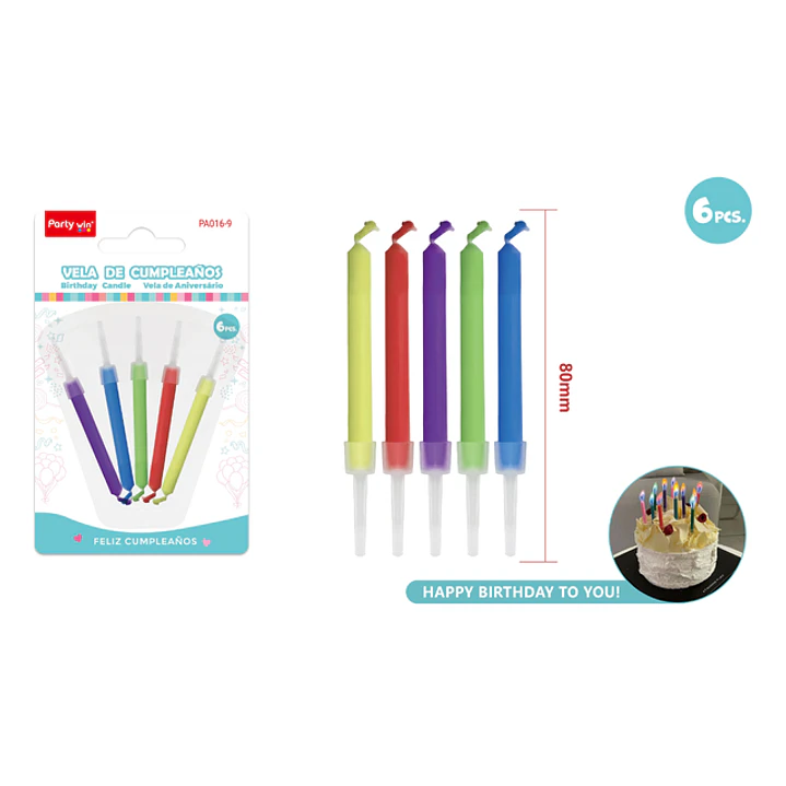Velas Para Torta Fuego Magico 80Mm 5 Unidades 1